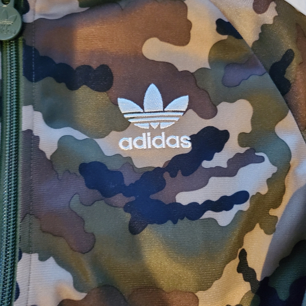 Kids adidas camo track jacket full zip size small 9-10yr old - Picture 3 of 13